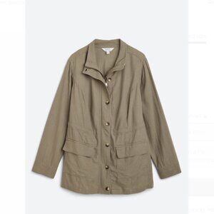 Cara Lightweight Linen Cargo Jacket 2X